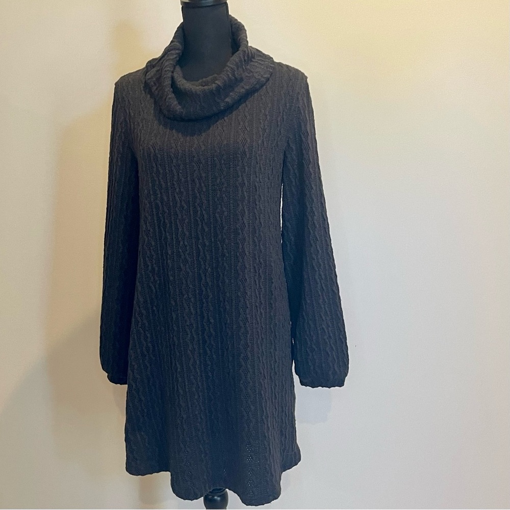 Anna Grace Women's Sweater Dress, Size Large, Dark Gray